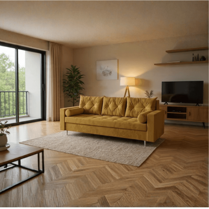 Sofa rozkładana PIVONA - pikowana