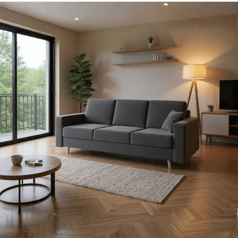 Sofa rozkładana KLINO - kojąca szarość